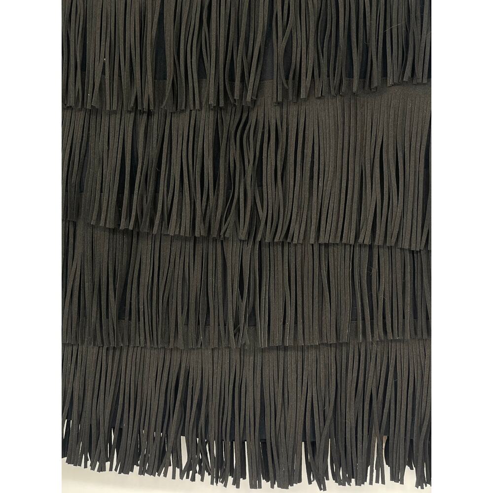 Express Black Tiered Fringe Mini Skirt Size M Festival Boho Witchy Whimsigoth‎ - Picture 3 of 7